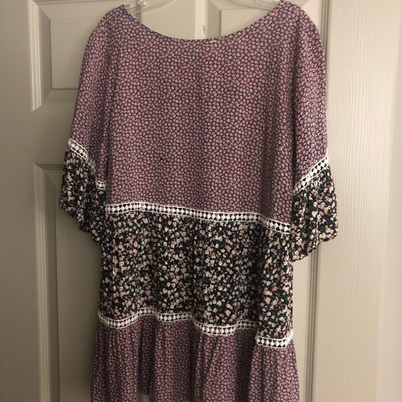 Easel Medium Floral Boho Blouse Shirt Women Tunic - Picture 2 of 2